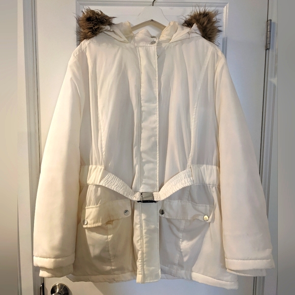 Hooded Winter Jacket with Removable Faux Fur - Picture 1 of 5